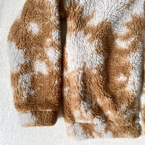 Betsy Johnson Performance Teddy Bear Jacket Woman’s Size Small Tan and Cream - Picture 3 of 12